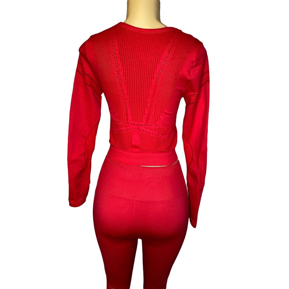 Fabletics Red Workout Suit Small - image 2